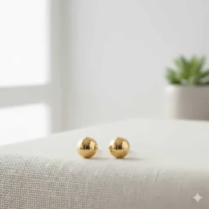 Classic, everyday 18k yellow gold stud earrings, perfect for minimalists.