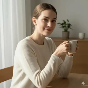 Versatile 14k gold pearl studs paired with a casual-chic outfit, ideal for daily wear.