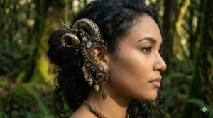 Adjustable clip-on elven ear cuffs for non-pierced ears shown from a side profile.